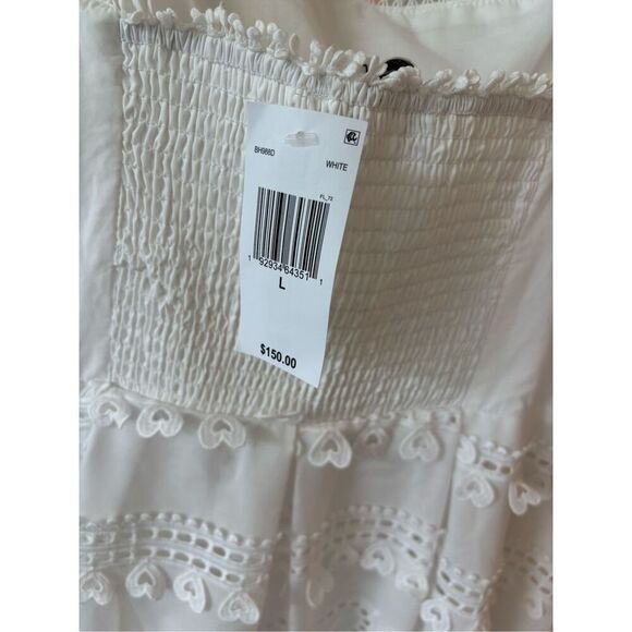NWT Anthropologie x English Factory - Poplin Heart Embroidery White Midi Dress, - Picture 12 of 13